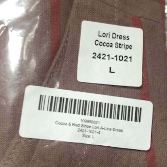 Mata Traders Lori Dress Cocoa Stripe NWT - Picture 7 of 10